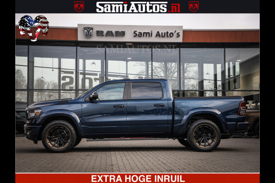 Dodge Ram SPORT | 5.7 V8 4x4 HEMI | PANORAMA DAK | GROOTSCHEM 12 INCH | LPG | Patriot Blue CREW CAB | DUBBELE CABINE | 5 PERSOONS | DC | VOORRAAD NR 2560 - 3327