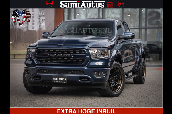 Dodge Ram SPORT | 5.7 V8 4x4 HEMI | PANORAMA DAK | GROOTSCHEM 12 INCH | LPG | Patriot Blue | CREW CAB | DUBBELE CABINE | 5 PERSOONS | DC | VOORRAAD NR 2555 - 3325