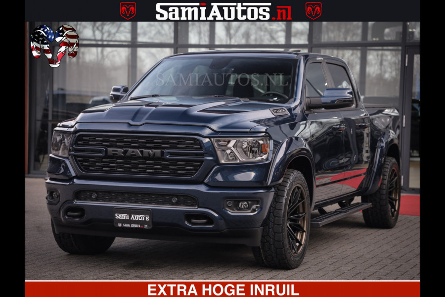 Dodge Ram SPORT | 5.7 V8 4x4 HEMI | PANORAMA DAK | GROOTSCHEM 12 INCH | LPG | Patriot Blue | CREW CAB | DUBBELE CABINE | 5 PERSOONS | DC | VOORRAAD NR 2555 - 3325