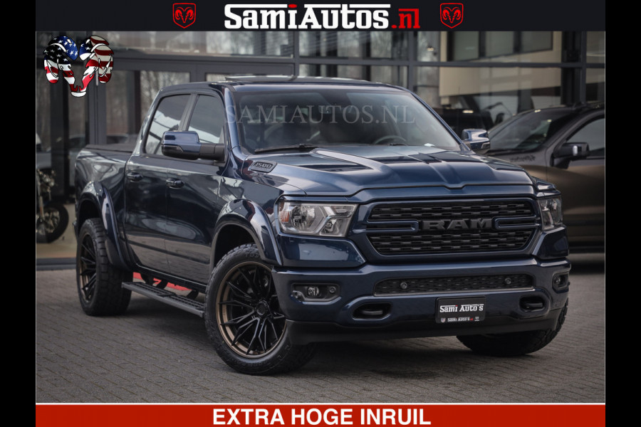 Dodge Ram SPORT | 5.7 V8 4x4 HEMI | PANORAMA DAK | GROOTSCHEM 12 INCH | LPG | Patriot Blue | CREW CAB | DUBBELE CABINE | 5 PERSOONS | DC | VOORRAAD NR 2555 - 3325