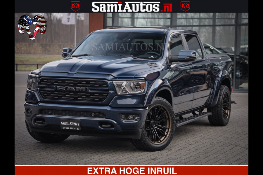 Dodge Ram SPORT | 5.7 V8 4x4 HEMI | PANORAMA DAK | GROOTSCHEM 12 INCH | LPG | Patriot Blue | CREW CAB | DUBBELE CABINE | 5 PERSOONS | DC | VOORRAAD NR 2555 - 3325