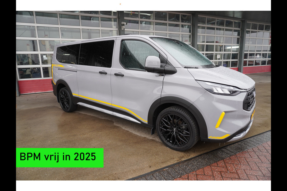 Ford Transit Custom 320L 2.0 TDCI 136PK L2H1 Trail DubbelCabine Schuifdeur L/R Nr. V090 | Airco | Adap | Navi| Camera | Blis |20 Inch Lm velgen DEMO