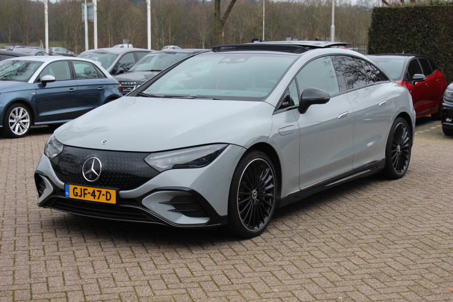 Mercedes-Benz EQE 350 AMG Line 89 kWh / Panoramadak / Camera / Achterasbesturing / Head-up / Luxe Leder / Premium Plus-pakket / Stoelventilatie + Verwarming + Massage / Navigatie / Dodehoek / DAB / ACC