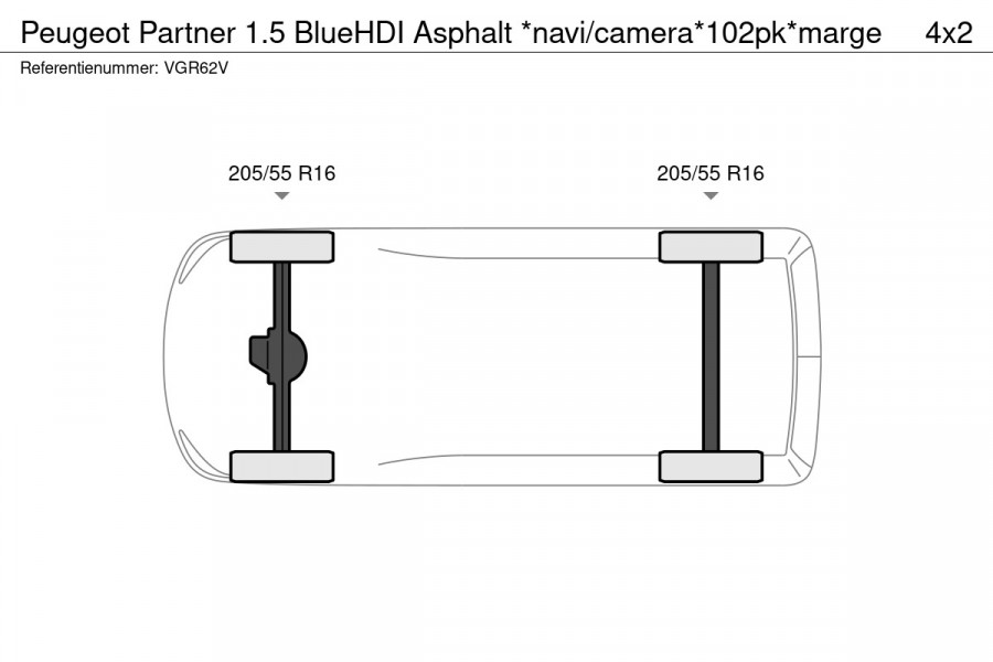 Peugeot Partner 1.5 BlueHDI Asphalt *navi/camera*102pk*marge