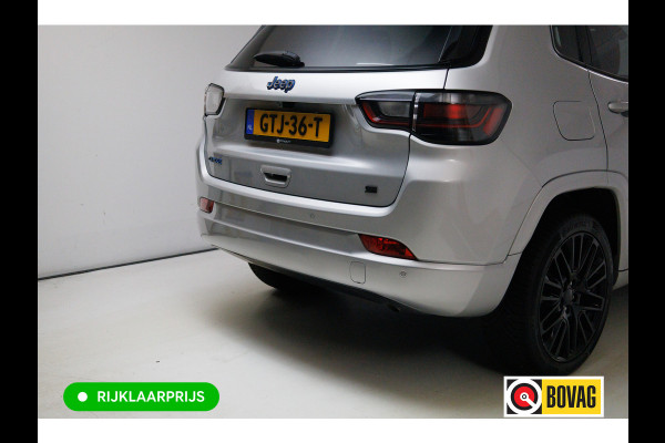 Jeep Compass 4xe 240 Hybrid Electric S 240 PK automaat | Leer | 19 Inch All-season | Stoel- Stuurverwarming Navigatie, Adaptive Cruise, Elektrische achterklep, Camera