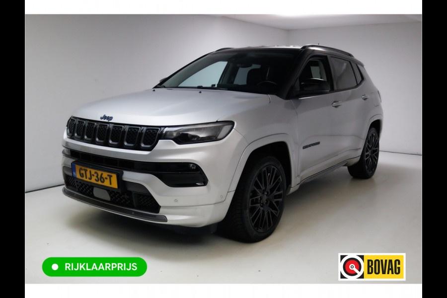 Jeep Compass 4xe 240 Hybrid Electric S 240 PK automaat | Leer | 19 Inch All-season | Stoel- Stuurverwarming Navigatie, Adaptive Cruise, Elektrische achterklep, Camera