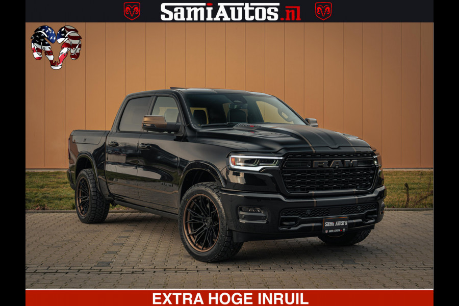Dodge Ram 1500 Limited Night H.O 540HP 706Nm | Massage + Full Option | De Meest Luxe en Volle Pick-Up in zijn Klasse | Comfortabele Dubbele Cabine met Royale 5 Zitplaatsen | BPM vrij | Nu Leverbaar uit Voorraad | Voorraad Nr 2370 - 5411