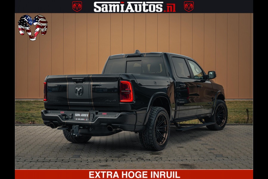 Dodge Ram 1500 Limited Night H.O 540HP 706Nm | Massage + Full Option | De Meest Luxe en Volle Pick-Up in zijn Klasse | Comfortabele Dubbele Cabine met Royale 5 Zitplaatsen | BPM vrij | Nu Leverbaar uit Voorraad | Voorraad Nr 2370 - 5411