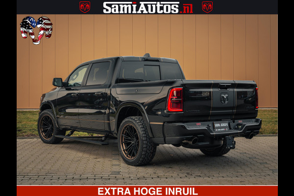 Dodge Ram 1500 Limited Night H.O 540HP 706Nm | Massage + Full Option | De Meest Luxe en Volle Pick-Up in zijn Klasse | Comfortabele Dubbele Cabine met Royale 5 Zitplaatsen | BPM vrij | Nu Leverbaar uit Voorraad | Voorraad Nr 2370 - 5411