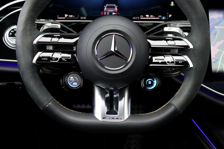 Mercedes-Benz E-Klasse AMG 53 4MATIC+ Edition 1 | Hyperscreen | Achterasbesturing | AMG-performance Stoelen | Carbon | Distronic+ | Multicontourstoelen | Stoelventilatie | Zonnerollo's | HUD | 3D-Display |