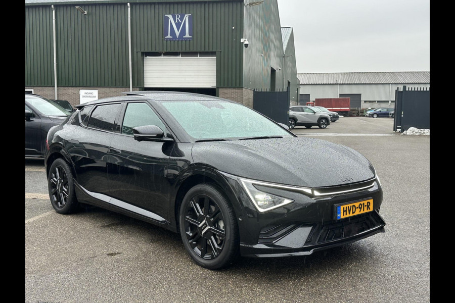 Kia Ev6 GT-Line AWD 84 kWh Facelift / Nieuw Model | Warmtepomp | Meridian Audio | Elektrisch Panoramadak | Afneembare Trekhaak | 360° Camera | Elektrische Stoelen met Geheugen | Stoel- & Stuurverwarming | Head-Up Display | Kia Garantie tot 2035 | Origineel NL-Auto | 1e Eigenaar / 7000KM!