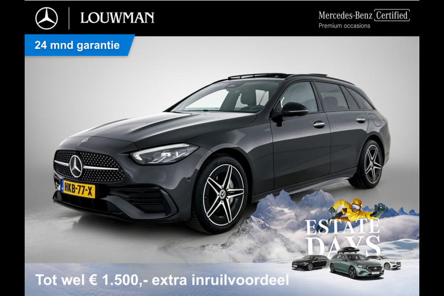Mercedes-Benz C-Klasse Estate 300 e Star Edition LIMITED AMG | Night Pakket | Panorama Schuif-Kanteldak | Distronic | Apple CarPlay | Sfeerverlichting | Memory voorstoelen. Inclusief 24 maanden MB Certified garantie voor Europa.