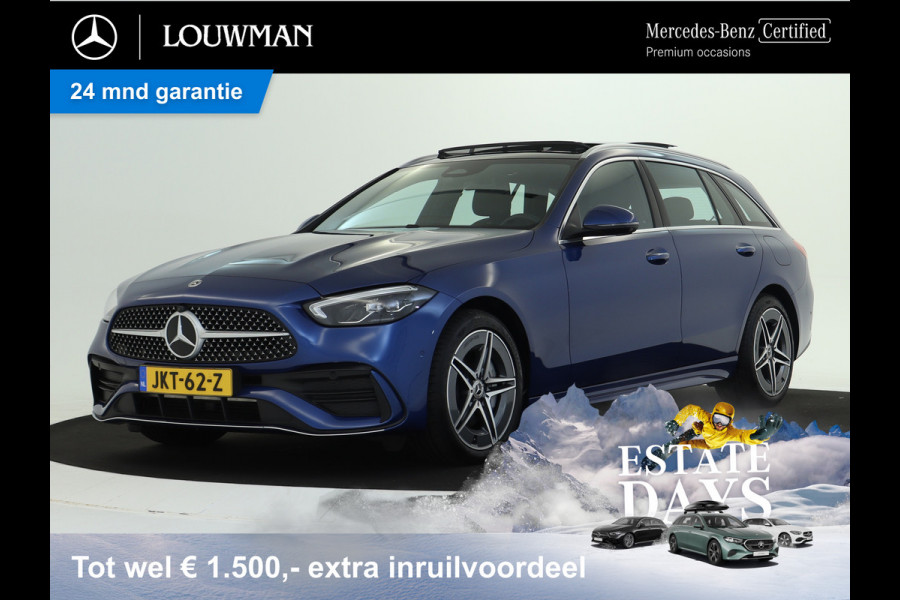 Mercedes-Benz C-Klasse Estate 300 e AMG Plug-In Hybride Edition AMG-Line | Panorama Schuif-Kanteldak | Alarm Klasse 3  |360° camera | Stuur en Stoelverwarming. Inclusief 24 maanden Mercedes-Benz Certified garantie voor Europa.