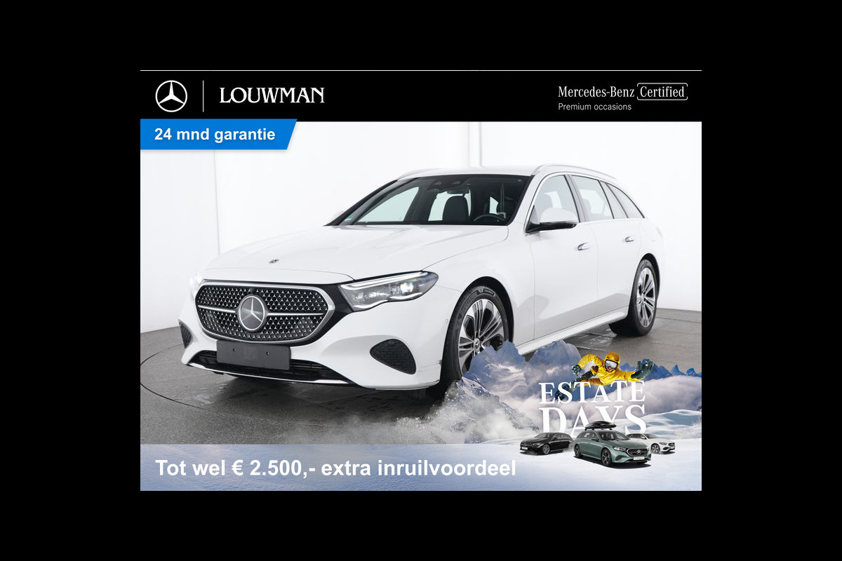 Mercedes-Benz E-Klasse Estate 300 e Luxury Line Plug-In Hybride Trekhaak | Rijassistentiepakket plus | Parkeerpakket met 360°-camera | Distronic | Sfeerverlichting. Inclusief 24 maanden MB Certified garantie voor Europa.