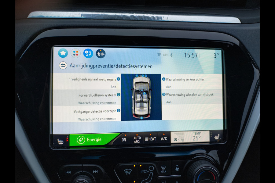 Opel Ampera-E 65kWh SOH 100% Leer Stuur+Stoelverwarming Camera Ecc Adap.Cruise Apple Carplay Android Auto Pdc Bose®-Sound Innovation Business  Autom.Inparkeren Dodehoek BTMS Assistent Lane Assist Lmv 17" Isofix Led Rijstrooksensor Keyless Xenon Wifi Origineel Nederlandse Auto, licht van gewicht, -en zeer energie-efficient!