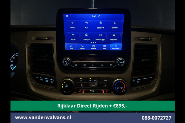 Ford Transit 2.0 TDCI 131pk L3H2 Euro6 *Rijklaar Direct Rijden* Airco | Camera | Navigatie | Android Auto | Cruisecontrol | Parkeersensoren Stoelverwarming, Verwarmde voorruit, Bijrijdersbank