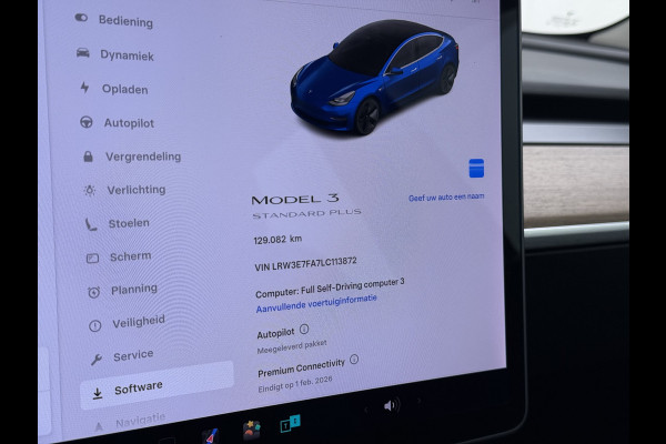 Tesla Model 3 RWD SR plus 325PK SOH 93% Lmv 18" AutoPilot FSD Leder Panoramadak Adaptive-Cruise Camera's Elektr.-Stuur+Stoelen+Spiegels+Geheug Navi LED Comfortstoelen ACC DAB Voorverwarmen interieur via App Keyless One-Pedal-Drive Origineel Nederlandse auto tot 11kw laden thuis!