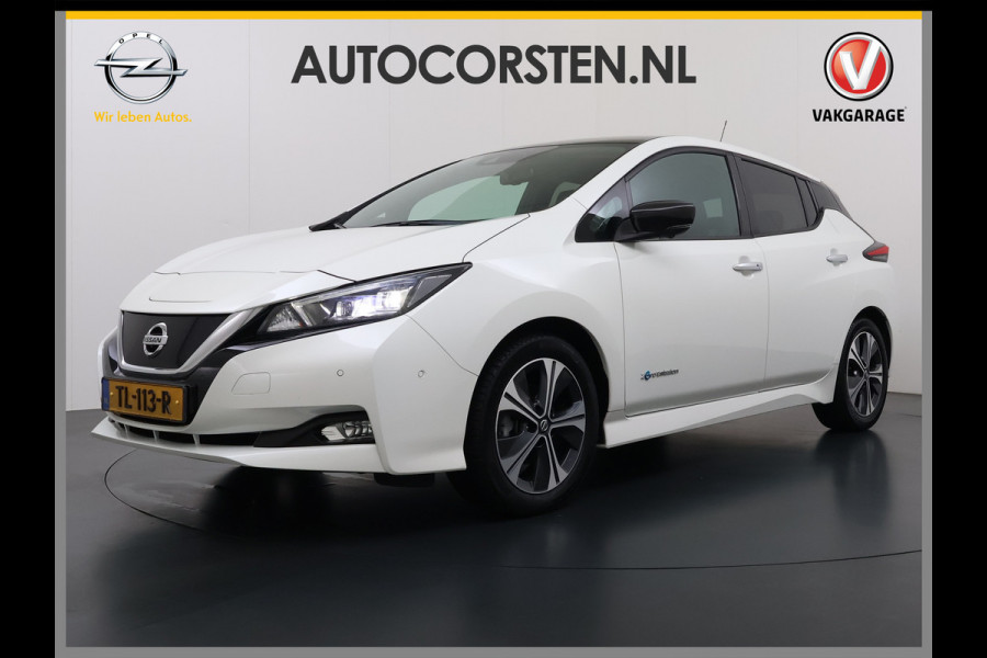 Nissan Leaf Tekna 40kWh Leer Bose®-Hifi Apple Carplay Android Auto Adap.Cruise 360°Camera Navi Ecc Stoel+Stuurverwarming Keyless DAB Dodehoek detector Rijstrooksensor Uitparkeer waarschuwing Verkeersbord detectie Bluetooth Privacy Glas Lmv 17" SOH 87.7% Origineel Nederlandse Auto incl. onderhoudshistorie