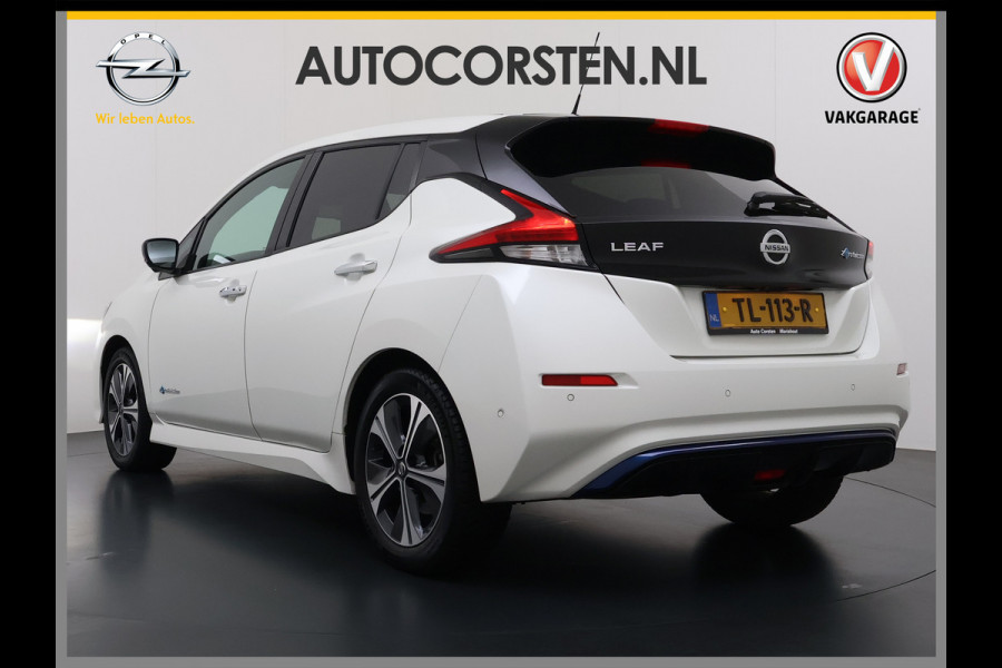 Nissan Leaf Tekna 40kWh Leer Bose®-Hifi Apple Carplay Android Auto Adap.Cruise 360°Camera Navi Ecc Stoel+Stuurverwarming Keyless DAB Dodehoek detector Rijstrooksensor Uitparkeer waarschuwing Verkeersbord detectie Bluetooth Privacy Glas Lmv 17" SOH 87.7% Origineel Nederlandse Auto incl. onderhoudshistorie
