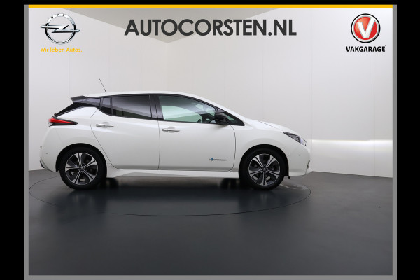 Nissan Leaf Tekna 40kWh Leer Bose®-Hifi Apple Carplay Android Auto Adap.Cruise 360°Camera Navi Ecc Stoel+Stuurverwarming Keyless DAB Dodehoek detector Rijstrooksensor Uitparkeer waarschuwing Verkeersbord detectie Bluetooth Privacy Glas Lmv 17" SOH 87.7% Origineel Nederlandse Auto incl. onderhoudshistorie