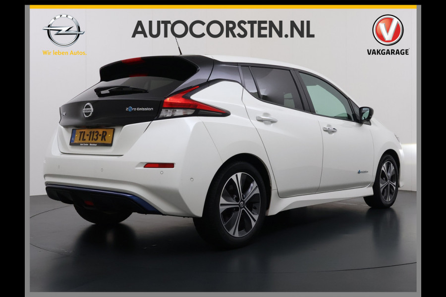 Nissan Leaf Tekna 40kWh Leer Bose®-Hifi Apple Carplay Android Auto Adap.Cruise 360°Camera Navi Ecc Stoel+Stuurverwarming Keyless DAB Dodehoek detector Rijstrooksensor Uitparkeer waarschuwing Verkeersbord detectie Bluetooth Privacy Glas Lmv 17" SOH 87.7% Origineel Nederlandse Auto incl. onderhoudshistorie