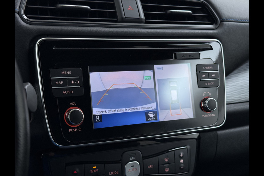 Nissan Leaf Tekna 40kWh Leer Bose®-Hifi Apple Carplay Android Auto Adap.Cruise 360°Camera Navi Ecc Stoel+Stuurverwarming Keyless DAB Dodehoek detector Rijstrooksensor Uitparkeer waarschuwing Verkeersbord detectie Bluetooth Privacy Glas Lmv 17" SOH 87.7% Origineel Nederlandse Auto incl. onderhoudshistorie