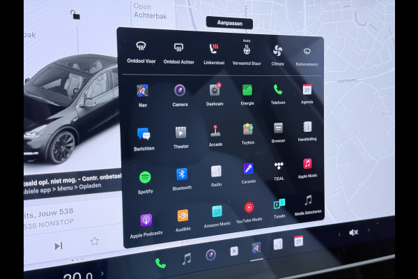 Tesla Model Y Long Range AWD 514pk 75kWh Ivoor 20"Lmv Leer Panodak Warmtepomp Matrix-LED Autopilot Elektr.Stuur+Stoel+Verwarmd Navi Ecc Premiu Camera's Elektr.AchterKlep Parkeer Assistent Sentry-Mode Privacyglas Bluetooth Dodehoek detector Connected services Origineel Nederlandse Auto Batterij en Motorgarantie tot 23-12-2029/192.000km