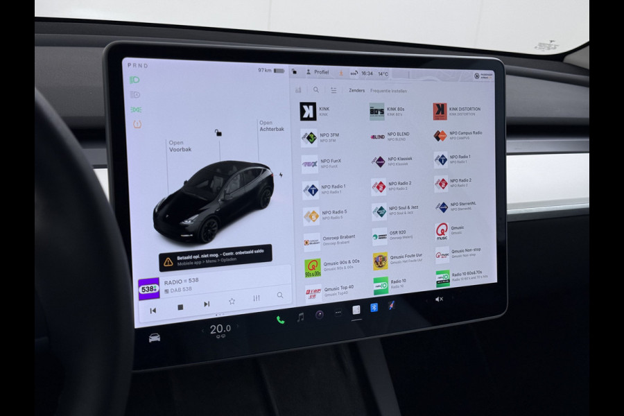 Tesla Model Y Long Range AWD 514pk 75kWh Ivoor 20"Lmv Leer Panodak Warmtepomp Matrix-LED Autopilot Elektr.Stuur+Stoel+Verwarmd Navi Ecc Premiu Camera's Elektr.AchterKlep Parkeer Assistent Sentry-Mode Privacyglas Bluetooth Dodehoek detector Connected services Origineel Nederlandse Auto Batterij en Motorgarantie tot 23-12-2029/192.000km