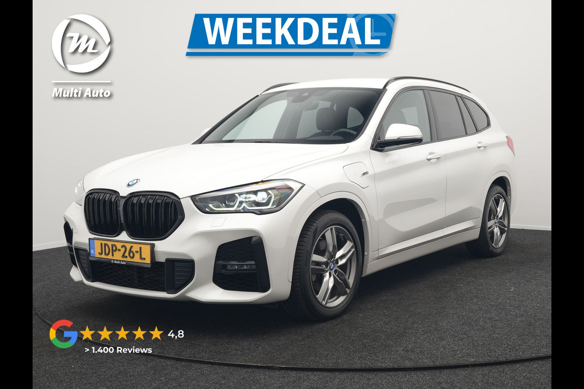 BMW X1 xDrive25e M Sport Plug In Hybrid 221pk Dealer O.H PHEV | Trekhaak Afneembaar | Cruise Control | Lederen Sportstoelen Verwarmd | Bluetooth | Sfeerverlichting | Sportstuur Leder | Navigatie | DAB | 18" LM |