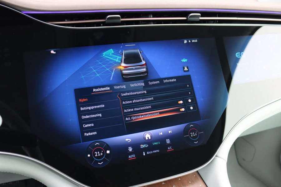 Mercedes-Benz EQE SUV 350+ AMG Line 91 kWh | Hyperscreen | Achterasbesturing | Distronic+ | Surround Camera | Verwarmd Stuurwiel | Digital Light | Keyless Go | Parfumering | 22kW | Memory |