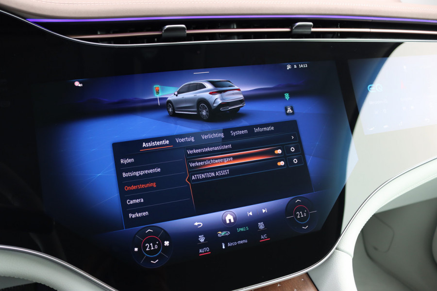 Mercedes-Benz EQE SUV 350+ AMG Line 91 kWh | Hyperscreen | Achterasbesturing | Distronic+ | Surround Camera | Verwarmd Stuurwiel | Digital Light | Keyless Go | Parfumering | 22kW | Memory |