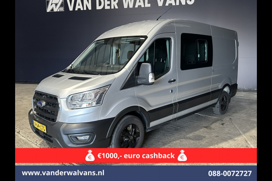 Ford Transit 2.0 TDCI 131pk L3H2 Dubbele Cabine Euro6 Airco | 6-Zits | LED | 2500kg Trekhaak | Cruisecontrol Verwarmde voorruit, Parkeersensoren