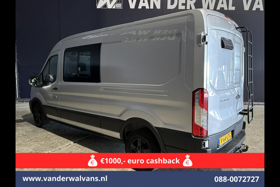 Ford Transit 2.0 TDCI 131pk L3H2 Dubbele Cabine Euro6 Airco | 6-Zits | LED | 2500kg Trekhaak | Cruisecontrol Verwarmde voorruit, Parkeersensoren