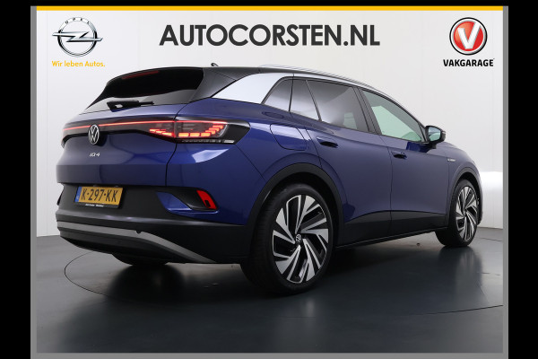 Volkswagen ID.4 Max Pro 1ST 77kWh W-pomp Trekhaak Panodak Camera 21" PDC-a+v Matrix-LED-a+v Adap.Cruise Navi Ergo-Active Stoelen Memory Dynamisch onderstel Stoelverwarming Lmv Elek.Achterklep Privacy Glas Voorruitverwarming Wifi SOH 87% 1e Eigenaar Origineel Nederlandse Auto 1.000KG Trekgewicht € 58.000 nieuw !