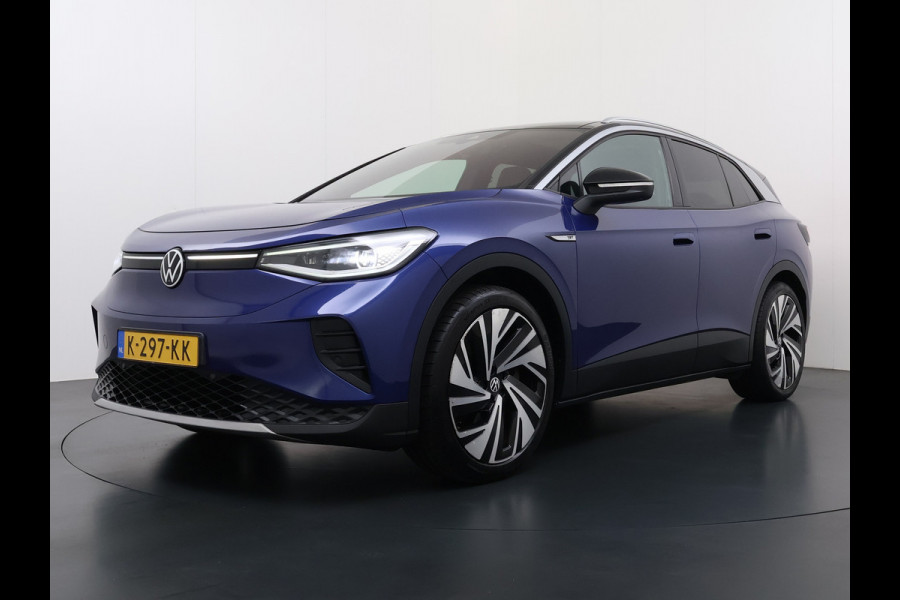 Volkswagen ID.4 Max Pro 1ST 77kWh W-pomp Trekhaak Panodak Camera 21" PDC-a+v Matrix-LED-a+v Adap.Cruise Navi Ergo-Active Stoelen Memory Dynamisch onderstel Stoelverwarming Lmv Elek.Achterklep Privacy Glas Voorruitverwarming Wifi SOH 87% 1e Eigenaar Origineel Nederlandse Auto 1.000KG Trekgewicht € 58.000 nieuw !