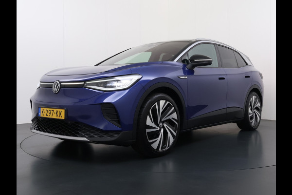 Volkswagen ID.4 Max Pro 1ST 77kWh W-pomp Trekhaak Panodak Camera 21" PDC-a+v Matrix-LED-a+v Adap.Cruise Navi Ergo-Active Stoelen Memory Dynamisch onderstel Stoelverwarming Lmv Elek.Achterklep Privacy Glas Voorruitverwarming Wifi SOH 87% 1e Eigenaar Origineel Nederlandse Auto 1.000KG Trekgewicht € 58.000 nieuw !