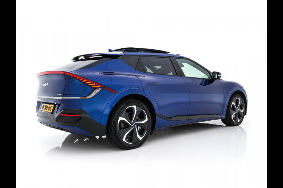 Kia Ev6 GT-Line AWD 77.4 kWh [ 3-Fase ] {SOH-100%} (INCL.BTW) Aut. *PANO | HEAD-UP | LEATHER-ALCANTARA | ADAPTIVE-CRUISE | DIGI-COCKPIT | MERIDIAN-AUDIO | MEMORY-PACK | FULL-LED | KEYLESS | TOP-VIEW | DAB | BLIND-SPOT | NAVI-FULLMAP | PRIVACY