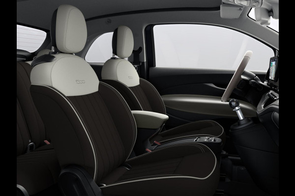 Fiat 500 Hybrid La Prima Cabrio | Clima | LED | PDC | JBL Premium Audio | 17" | Camera | BSM | Canneloni Ivory/Piombo interieur