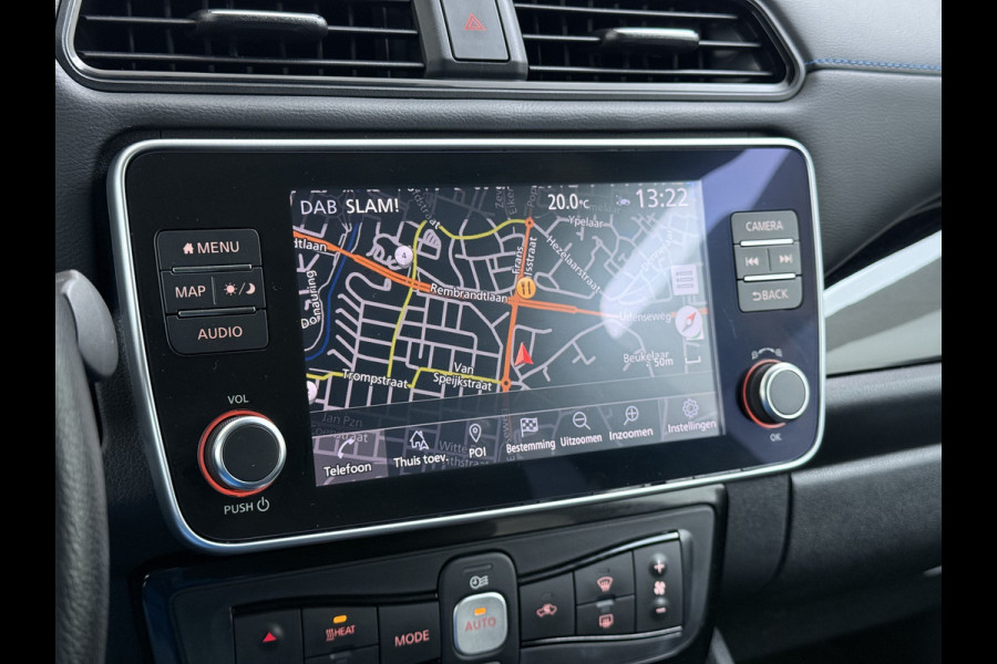 Nissan Leaf N-Connecta 40kWh Navi Ecc 360°Camera Adap.Cruise Pdc Keyless Blindspot Apple Carplay Android Auto Lmv 17" Stoel+Stuurverwarming DAB Bluetooth Lmv Privacyglas 1e Eigenaar Origineel Nederlandse Auto