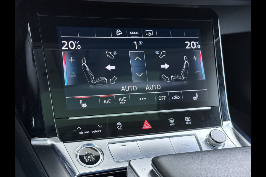 Audi e-tron 313pk Quattro Leer PanoDak Adaptive.Cruise Camera Elek.Stoelen+Memory+Verwarmd Navi Ecc Pdc Stoelverwarming Elek.Achterklep AWD Led Bluetooth Rijstrooksensor WiFi Lmv 4WD SOH 91% Business Edition Plus 71kWh Origineel Nederlandse Auto 1800kg trekvermogen!