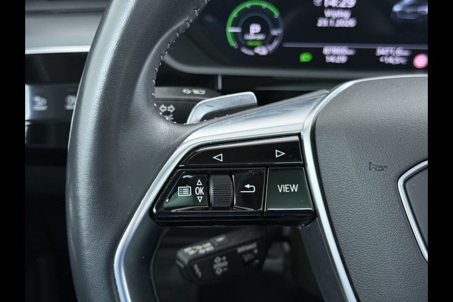Audi e-tron 313pk Quattro Leer PanoDak Adaptive.Cruise Camera Elek.Stoelen+Memory+Verwarmd Navi Ecc Pdc Stoelverwarming Elek.Achterklep AWD Led Bluetooth Rijstrooksensor WiFi Lmv 4WD SOH 91% Business Edition Plus 71kWh Origineel Nederlandse Auto 1800kg trekvermogen!