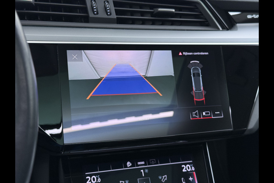 Audi e-tron 313pk Quattro Leer PanoDak Adaptive.Cruise Camera Elek.Stoelen+Memory+Verwarmd Navi Ecc Pdc Stoelverwarming Elek.Achterklep AWD Led Bluetooth Rijstrooksensor WiFi Lmv 4WD SOH 91% Business Edition Plus 71kWh Origineel Nederlandse Auto 1800kg trekvermogen!