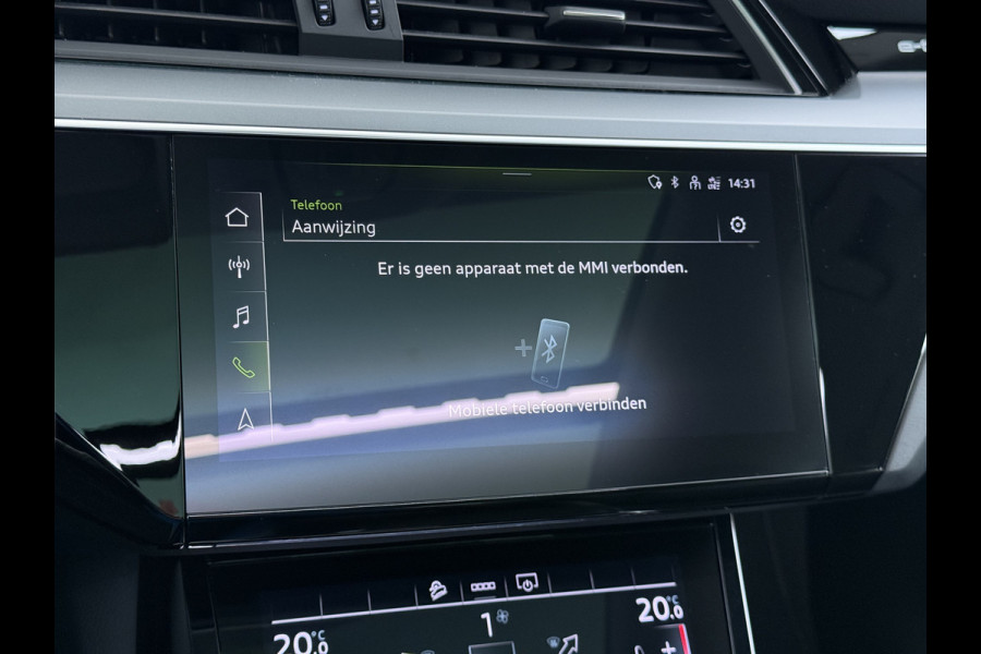 Audi e-tron 313pk Quattro Leer PanoDak Adaptive.Cruise Camera Elek.Stoelen+Memory+Verwarmd Navi Ecc Pdc Stoelverwarming Elek.Achterklep AWD Led Bluetooth Rijstrooksensor WiFi Lmv 4WD SOH 91% Business Edition Plus 71kWh Origineel Nederlandse Auto 1800kg trekvermogen!