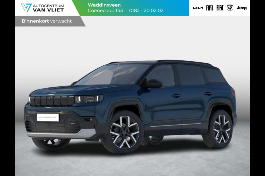 Jeep Compass First Edition 74 kWh | Adapt. Cruise | Camera | Carplay | 20" | Elektr. A-Klep | Navi | Winter Pack | Schuif/Kanteldak | Premium Pack | Conv. Pack | Warmtepomp