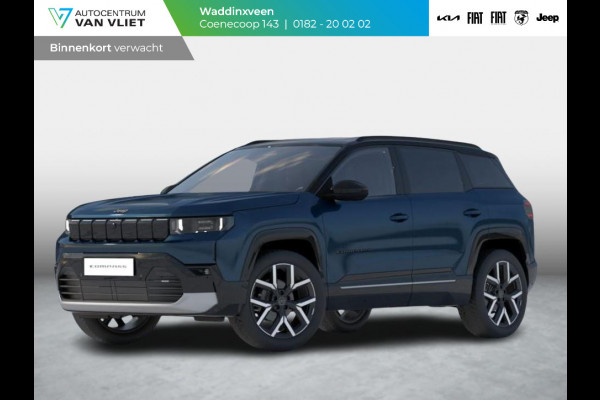 Jeep Compass First Edition 74 kWh | Adapt. Cruise | Camera | Carplay | 20" | Elektr. A-Klep | Navi | Winter Pack | Schuif/Kanteldak | Premium Pack | Conv. Pack | Warmtepomp