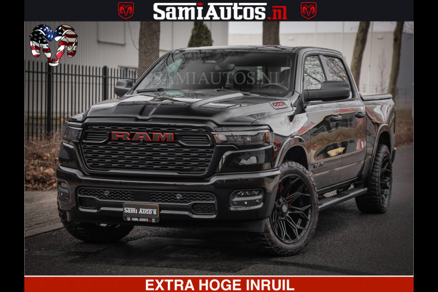 Dodge Ram RS LEDER RODE STIKSELS | 6 PERSOONS | 420Pk 636Nm | Pick-Up | Comfortabele Dubbele Cabine met Royale 6 Zitplaatsen | BPM vrij | Nu Leverbaar uit Voorraad | Voorraad Nr 2217- 2911
