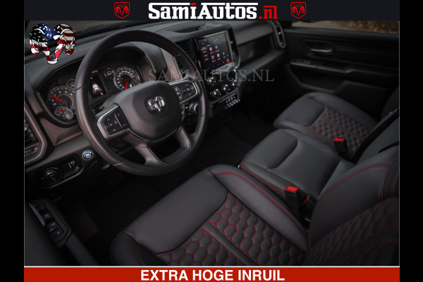 Dodge Ram RS LEDER RODE STIKSELS | 6 PERSOONS | 420Pk 636Nm | Pick-Up | Comfortabele Dubbele Cabine met Royale 6 Zitplaatsen | BPM vrij | Nu Leverbaar uit Voorraad | Voorraad Nr 2217- 2911