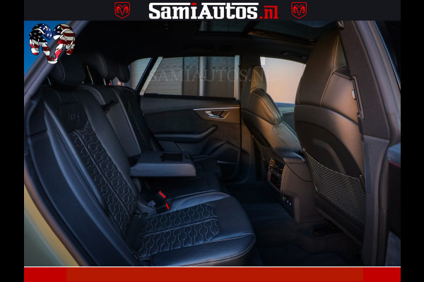 Audi RS Q8 RSQ8 600PK 4.0 TFSI | MATT OLIVE GREEN | QUATTRO | MEGA VOLLE RSQ8 | BANG & OLUFSEN | HUD | 4 WIELBESTURING | 23 INCH AUDI SPORT WHEELS | RS BEKLEDING ZWART | PANO | SOFTCLOSE | De Lamborghini Urus en Audi RS Q8 zijn beide supersnelle SUV's met dezelfde basis (4.0L V8 twin-turbo motor van de VW Group)