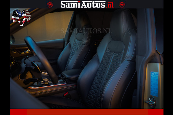 Audi RS Q8 RSQ8 600PK 4.0 TFSI | MATT OLIVE GREEN | QUATTRO | MEGA VOLLE RSQ8 | BANG & OLUFSEN | HUD | 4 WIELBESTURING | 23 INCH AUDI SPORT WHEELS | RS BEKLEDING ZWART | PANO | SOFTCLOSE | De Lamborghini Urus en Audi RS Q8 zijn beide supersnelle SUV's met dezelfde basis (4.0L V8 twin-turbo motor van de VW Group)