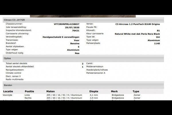 Citroën C3 Aircross 1.2 110PK PureTech S&S Origins / Hoge Instap / Navigatie / Airco-ecc./ Pdc.A / Radio-multimedia / Apk 07-2026